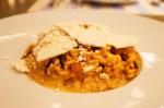 American Risotto with Charred Corn Pumpkin Goats Cheese and Saffron Appetizer