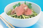 British Roast Pork Fillets With Coriander Udon Noodles Recipe Dinner