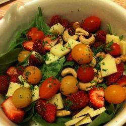 American Spinach Salad and Red Fruit Appetizer