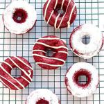 British Baked Red Velvet Doughnuts Dessert