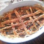 Salted Pie with Carthusian Mortadella and Aubergines recipe