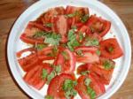 American Sliced Tomato Salad With Capers and Basil Appetizer