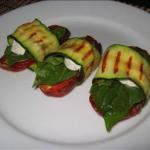 American Grilled Zucchini Wraps with Tomatoes and Goat Cheese BBQ Grill