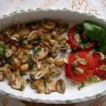 British Fried Mushrooms with Tomato and Basil Appetizer
