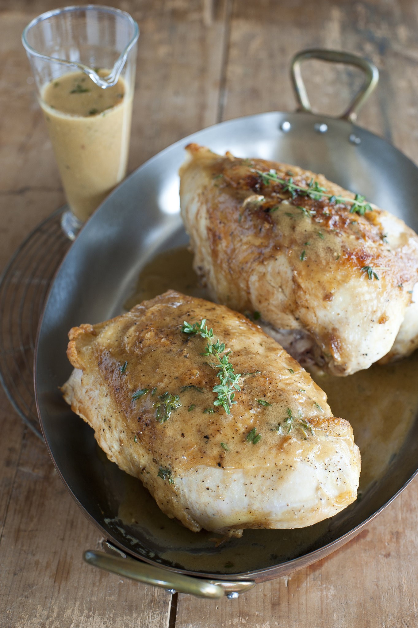 American Chicken Breasts With Mustardverjuice Jus Recipe Dinner