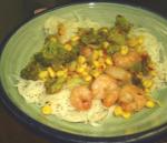 American Gingered Shrimp With Corn  Broccoli Dinner