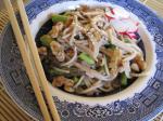 American Spring Noodle Stirfry With Asparagus and Walnuts Dinner
