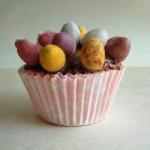 American Cupcakes with Chocolate and Easter Eggs Dessert