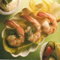 Australian Shrimp Brochettes with Dill Mayonnaise Appetizer