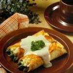 French Veggie - Asparagus Crepes with Mornay Sauce Breakfast