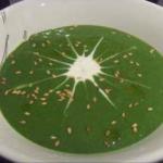 American Spinach and Goats Cheese Soup Breakfast