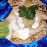 Chilean Crepes Filled of Chicken and Rajas Appetizer