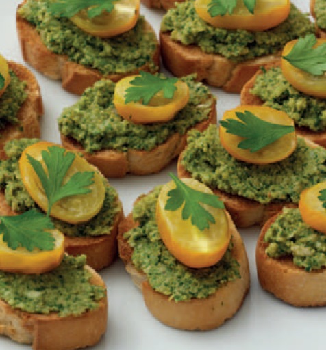 Italian Crostini with Green Olive Appetizer