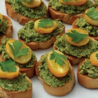 Italian Crostini with Green Olive Appetizer