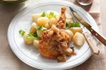 American Crumbed Pork Cutlets With Pear Chutney And Warm Potato Salad Recipe Dinner