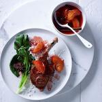 Spiced Pork Cutlets with Blood Plum Sauce recipe