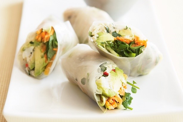 American Crab And Avocado Rice Paper Rolls Recipe Appetizer