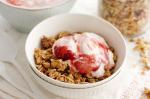 American Homemade Granola With Roasted Strawberry Yoghurt Recipe Dessert