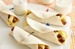 American Scrambled Eggs And Sausage Meatball Tortilla Wraps Recipe Appetizer