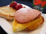 Canadian English Muffin Canadian Bacon and Egg Breakfast