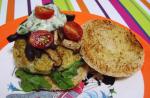 American Fish Burgers With a Herb Sauce Dinner