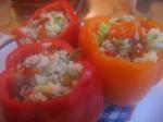 American Summery Stuffed Red  Yellow Bell Peppers Appetizer