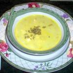 American Leek Soup with Potato and Pears Appetizer