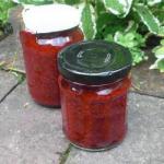 Rhubarb Rasberry Jam with Egg Liqueur recipe