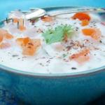 Indian Raita Indian of Cucumber and Tomato Appetizer