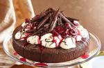 American Flourless Brandy Chocolate Cake With Cherry Syrup Recipe Dessert