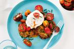 American Zucchini And Pumpkin Fritters With Poached Eggs Recipe Appetizer