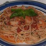 Italian Pasta with Elegant Restaurant in Pink Sauce Dinner