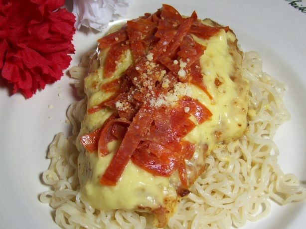 Italian Pepperoni Chicken Italiano With Parmesan Noodles Dinner