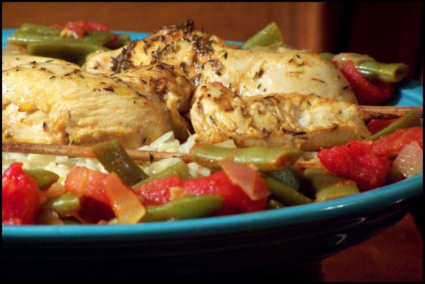 Italian Middle Eastern Green Beans and Tomatoes Dinner