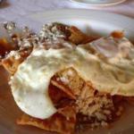 American Chilaquiles Red with Egg Appetizer