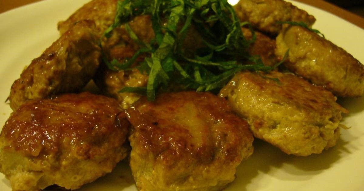 American Pork Tsukune patties Packed with Burdok Root 1 Appetizer