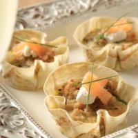French salmon and Chive tarts Appetizer