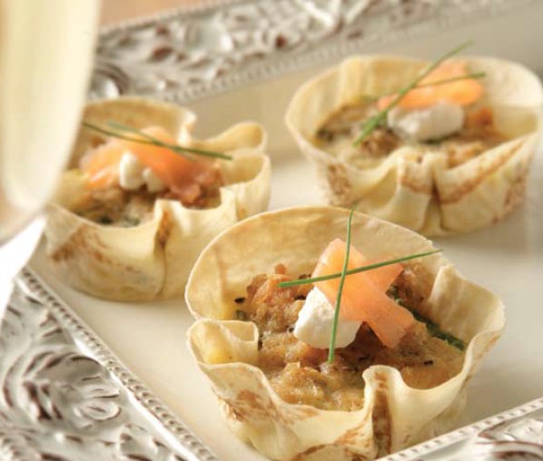 French salmon and Chive tarts Appetizer