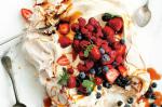 Canadian Giant Pavlova With Berries And Salted Caramel Recipe Dessert