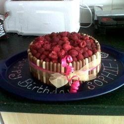 Canadian Cake Striking of Chocolate and Raspberries Dessert