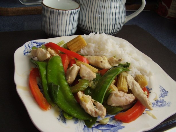 American Chicken and Sugar Snap Stirfry Dinner