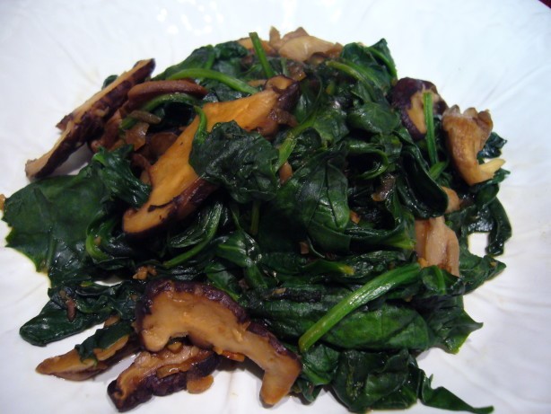 American Sauteed Wild Mushrooms With Spinach Appetizer