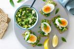 Australian Smashed Pea Avocado Feta And Egg Crispbreads Recipe Dessert