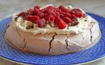 Australian Double Chocolate Pavlova with Marscapone Whipped Cream and Raspberries Dessert