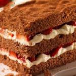 Australian Chocolate Cake and Strawberries Dessert
