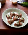 American Open Sandwiches of Smoked Fish and Horseradish Cream Appetizer
