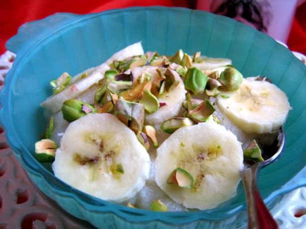 Australian Semolina With Banana  Nuts Dessert