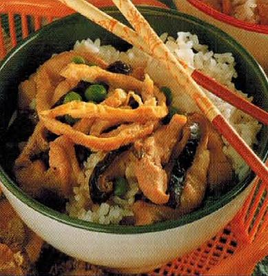 Chinese Rice With Chicken And Mushrooms Dinner