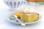 American Almond And Brandy Cake With Poached Peaches Recipe Dessert