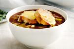 Australian Onion Soup With Garlic And Cheddar Croutons Recipe Appetizer